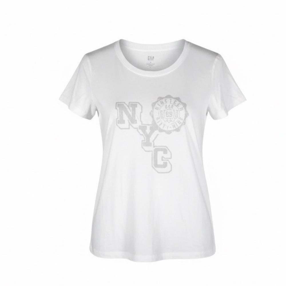 Gap Womens NYC Graphic Favorite‎ T-Shirt White Short Sleeve Crew Neck Large NEW